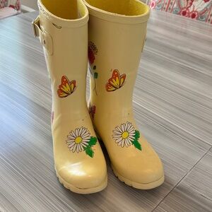 Disney Flower and Garden  Yellow Floral Rain Boots